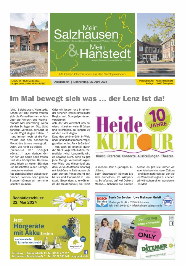 Mein Salzhausen   Mein Hanstedt Titelblatt 04/2024
