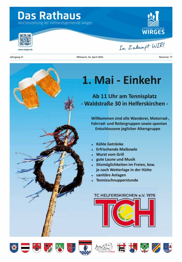 Das Rathaus - Informationen für die Bürger in der VG Wirges Titelblatt 17/2024