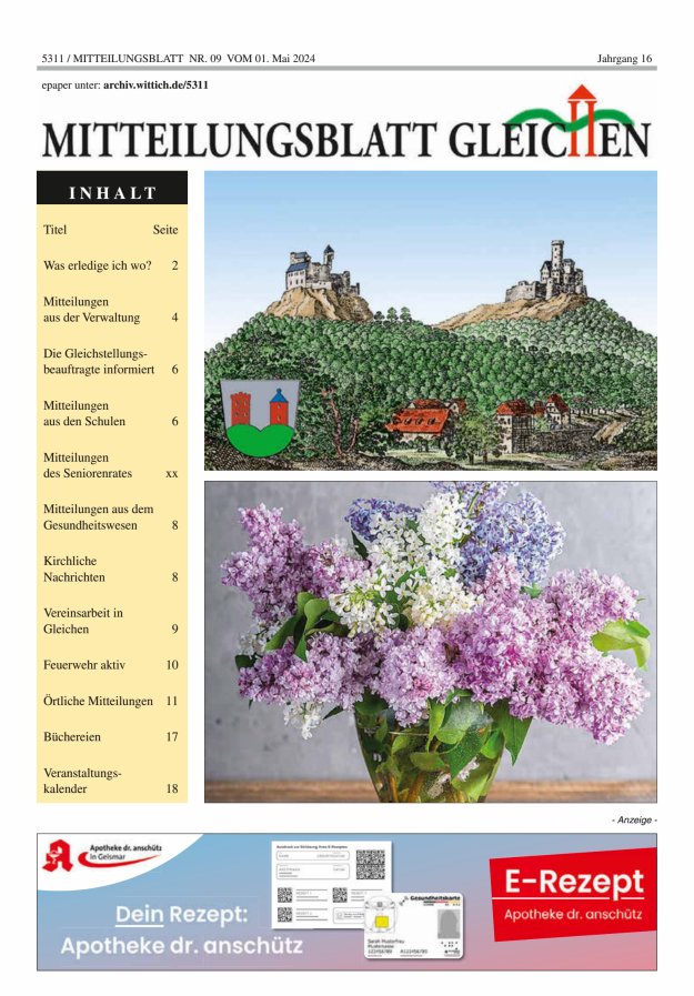 Mitteilungsblatt Gleichen Titelblatt 09/2024