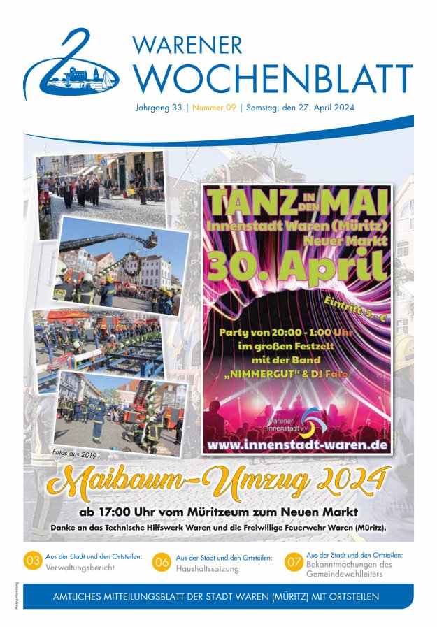 Warener Wochenblatt Titelblatt 09/2024