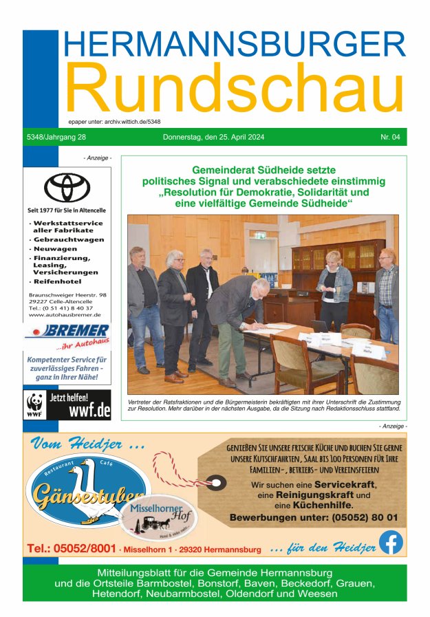Hermannsburger Rundschau Titelblatt 04/2024