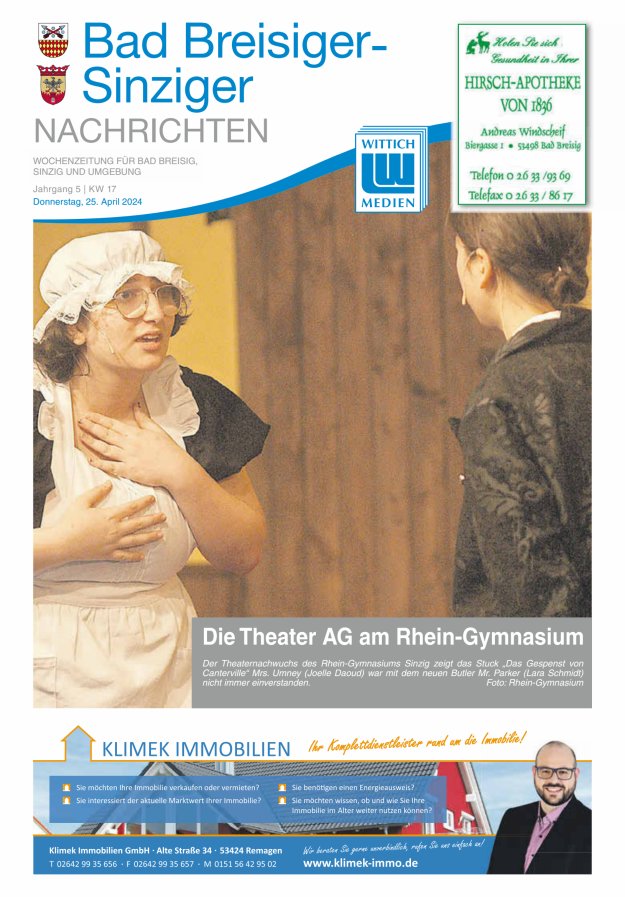 Bad Breisiger-Sinziger Nachrichten Titelblatt 17/2024