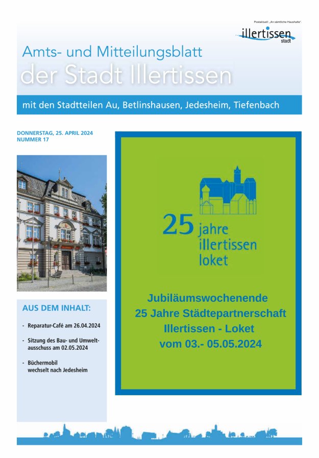 Amts- und Mitteilungsblatt Stadt Illertissen Titelblatt 17/2024