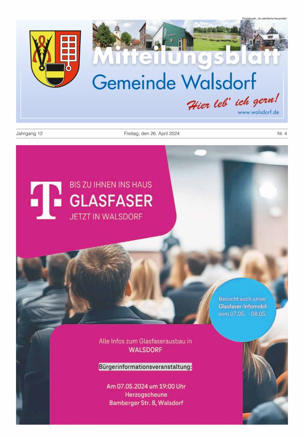 Mitteilungsblatt Gemeinde Walsdorf Titelblatt 04/2024