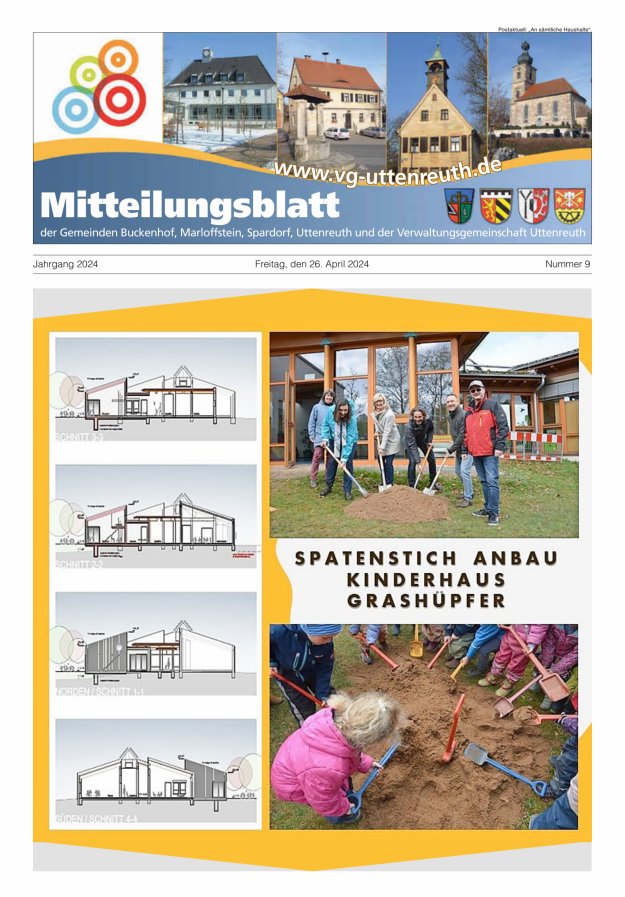 Mitteilungsblatt der Verwaltungsgemeinschaft Uttenreuth Titelblatt 09/2024
