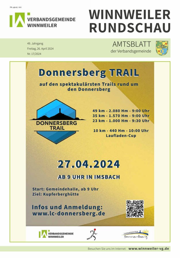 Winnweiler Rundschau Titelblatt 17/2024