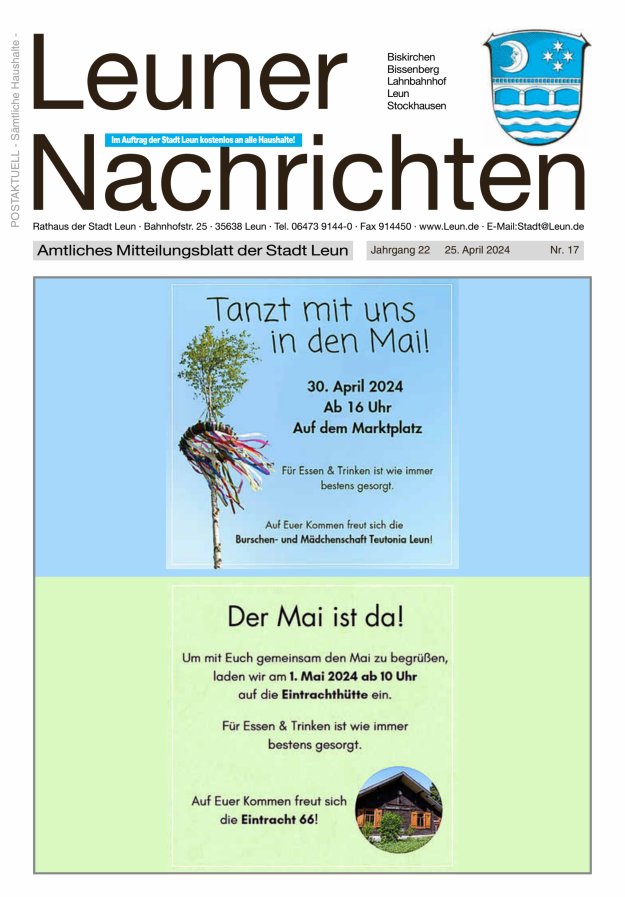 Leuner Nachrichten Titelblatt 17/2024