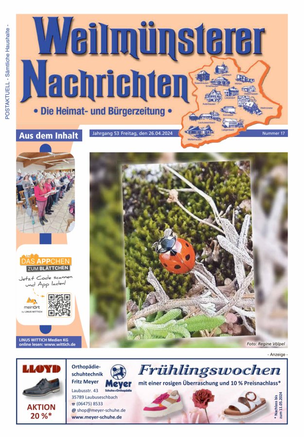 Weilmünsterer Nachrichten Titelblatt 17/2024