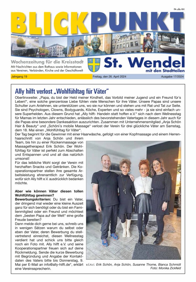 Blickpunkt St Wendel Titelblatt 17/2024