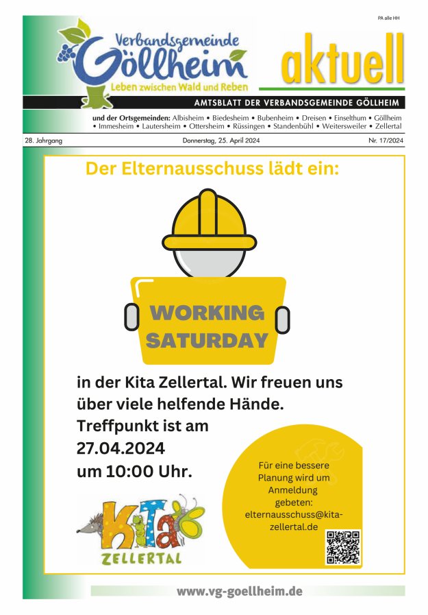 Verbandsgemeinde Göllheim aktuell Titelblatt 17/2024