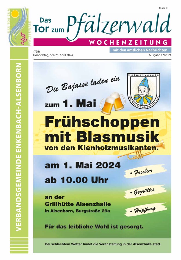 Das Tor zum Pfälzer Wald - VG Enkenbach-Alsenborn Titelblatt 17/2024