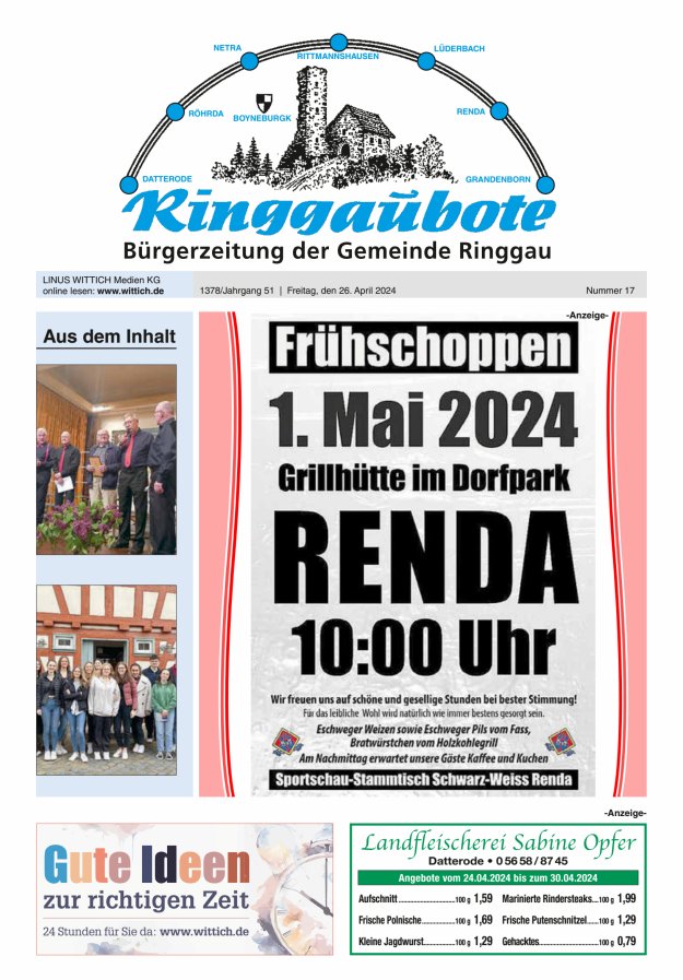 Ringgaubote Titelblatt 17/2024