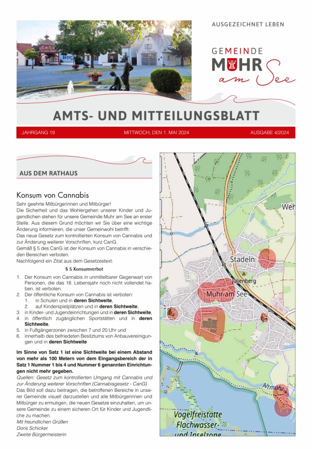 Muhrer Heimatbrief Amts- u Mitteilungsblatt der Gemeinde Muhr a See Titelblatt 04/2024