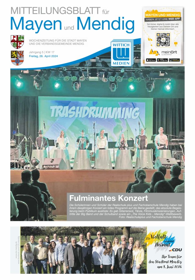 Mitteilungsblatt für Mayen und Mendig Titelblatt 17/2024