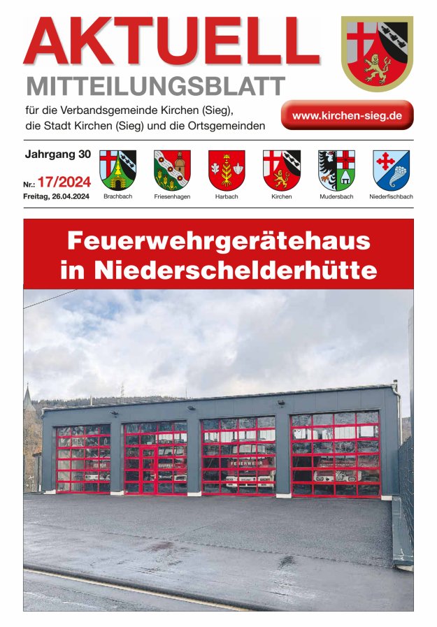 Aktuell - Mitteilungsblatt für die VG Kirchen (Sieg) Titelblatt 17/2024