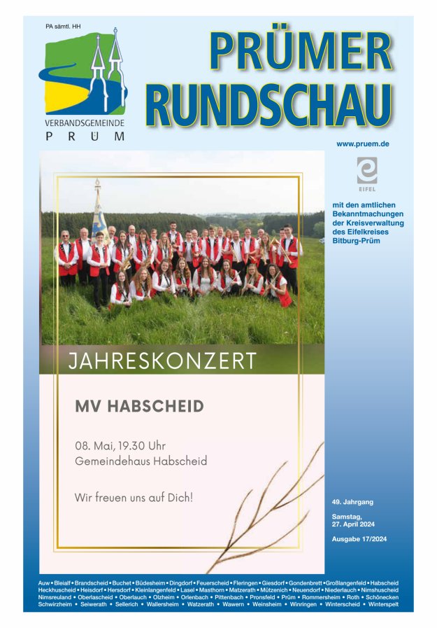 Prümer Rundschau Titelblatt 17/2024