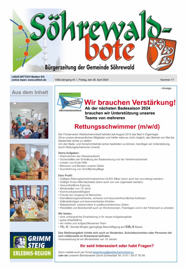 Söhrewaldbote Titelblatt 17/2024