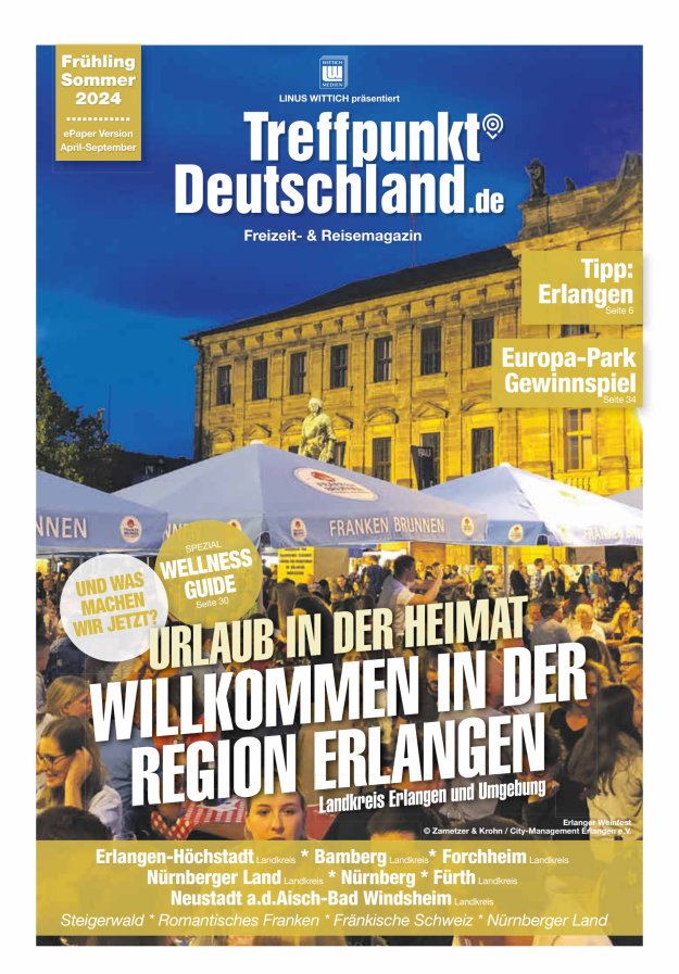 TreffpunktDeutschland Region Erlangen Reisemagazin Titelblatt 03/2024