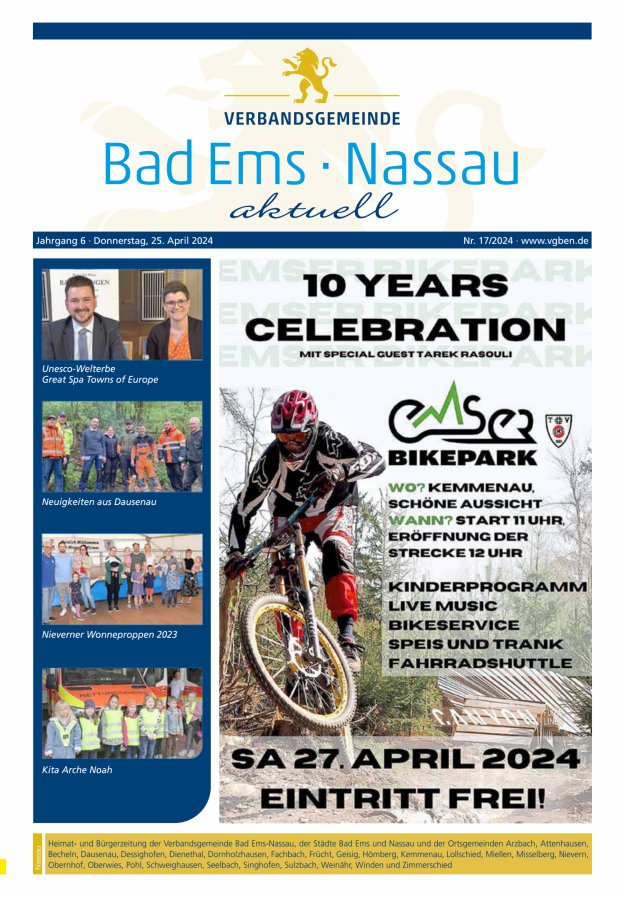Bad Ems-Nassau aktuell Ausgabe Nassau Titelblatt 17/2024