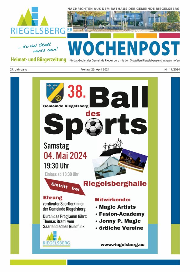 Riegelsberger Wochenpost Titelblatt 17/2024