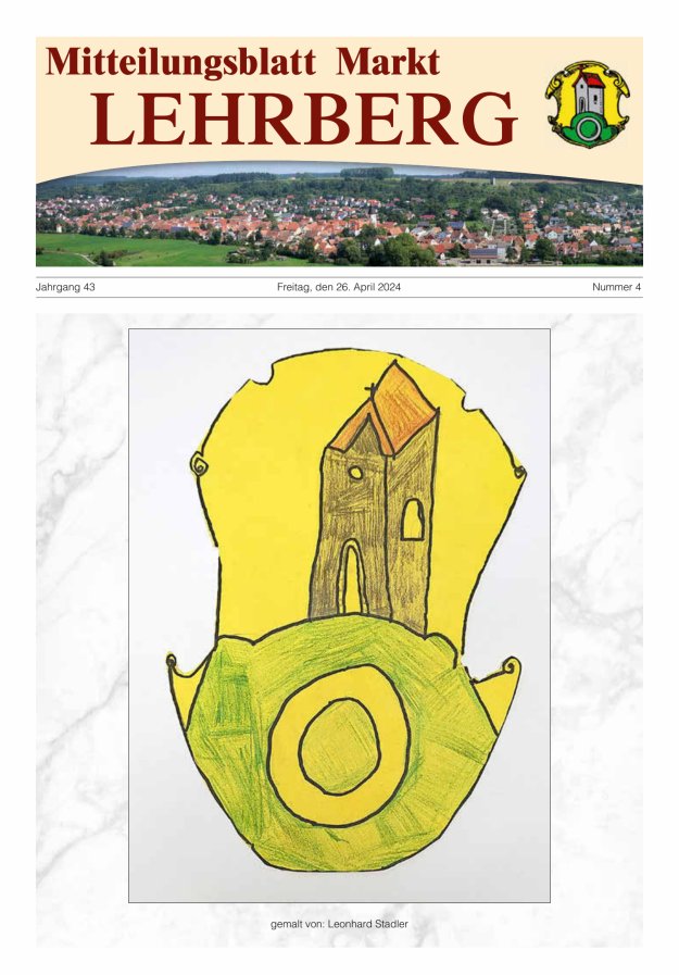 Mitteilungsblatt Markt Lehrberg Titelblatt 04/2024