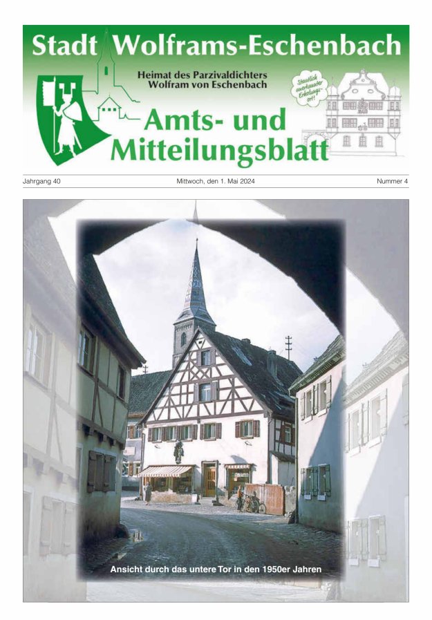 Amts- und Mitteilungsblatt Stadt Wolframs-Eschenbach Titelblatt 04/2024