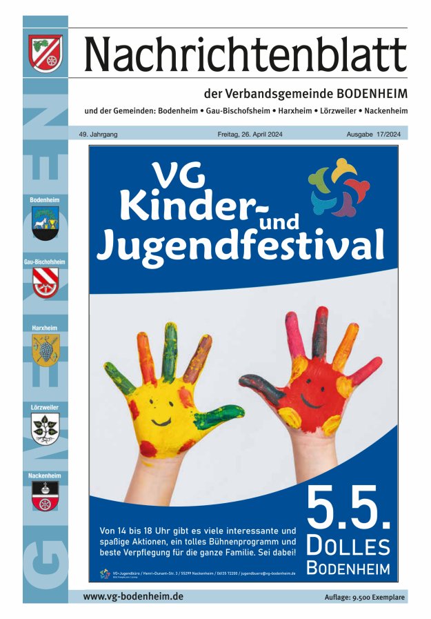 Nachrichtenblatt der VG Bodenheim              Titelblatt 17/2024