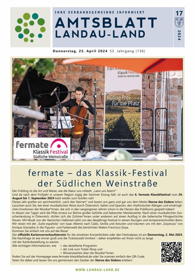 Amtsblatt VG Landau-Land Titelblatt 17/2024