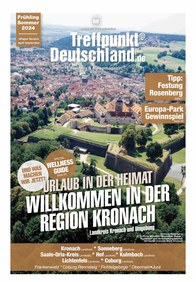 TreffpunktDeutschland Region Kronach Reisemagazin Titelblatt 03/2024