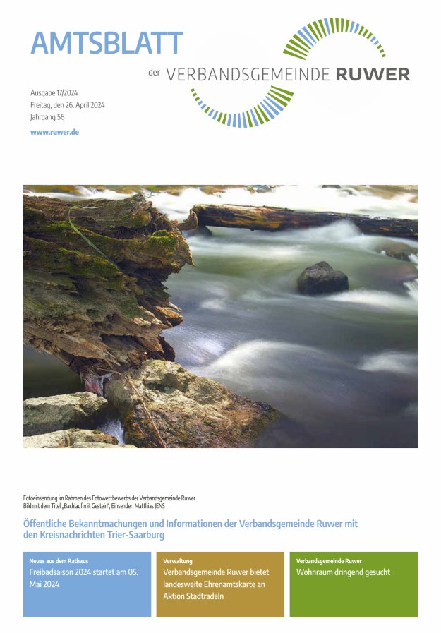 Amtsblatt VG Ruwer Titelblatt 17/2024