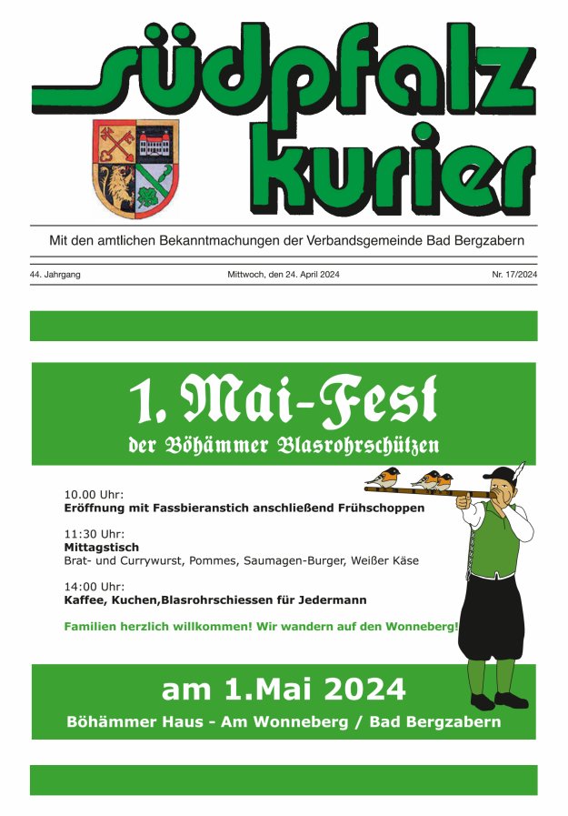 Südpfalz Kurier - VG Bad Bergzabern Titelblatt 17/2024