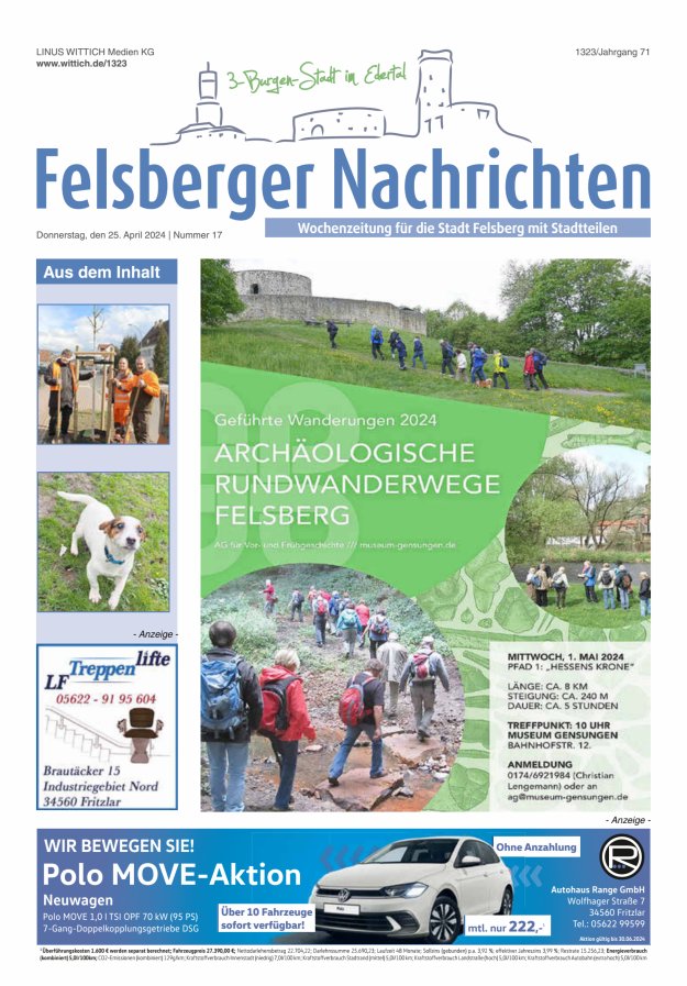 Felsberger Nachrichten Titelblatt 17/2024