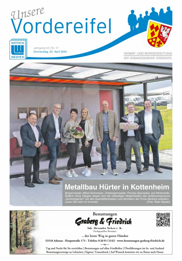 Mitteilungsblatt Vordereifel - Heimat- u Bürgerzeitung der VG Vordereifel Titelblatt 17/2024