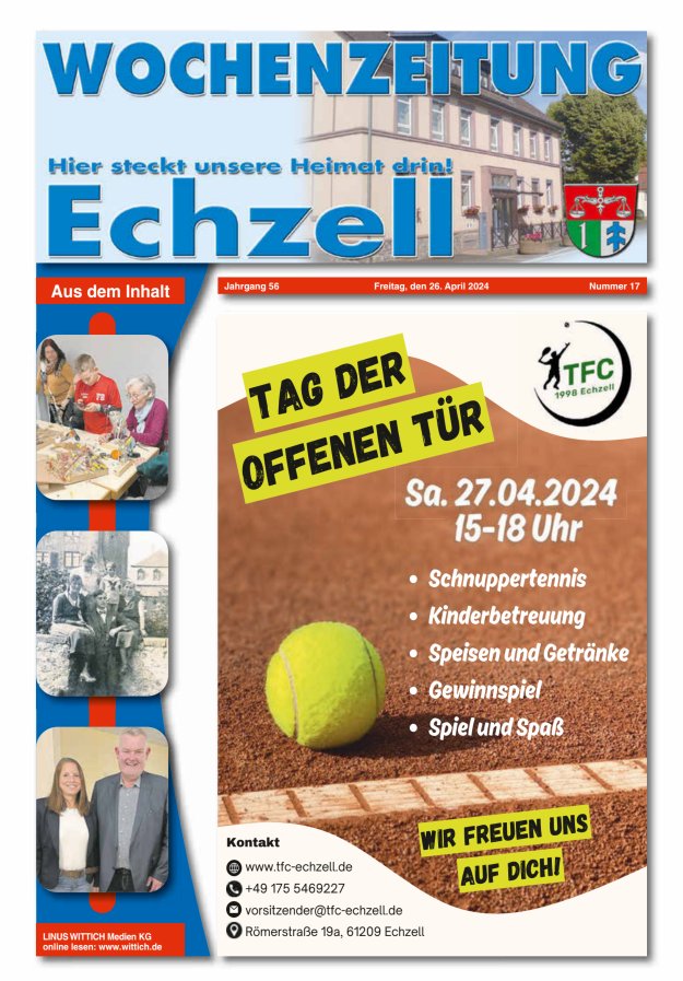 Wochenzeitung für die Gemeinde Echzell Titelblatt 17/2024