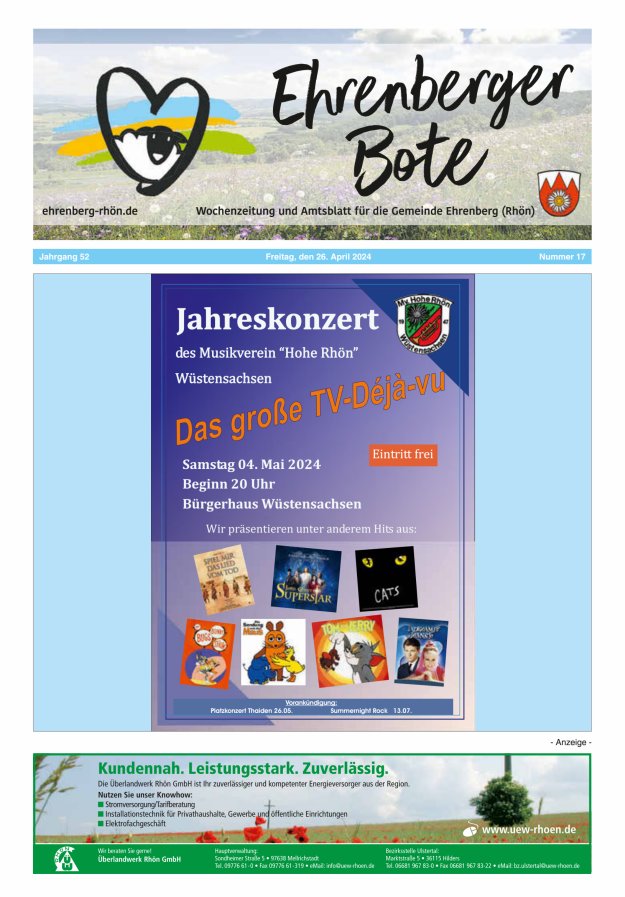 Ehrenberger Bote Titelblatt 17/2024
