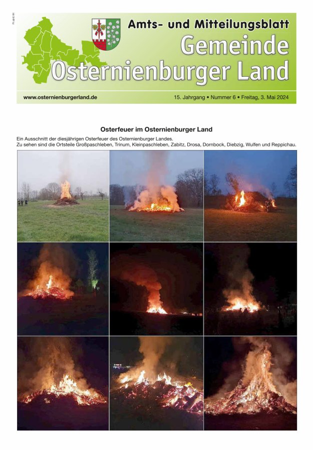Gemeinde Osternienburger Land – Amts- und Mitteilungsblatt Titelblatt 06/2024
