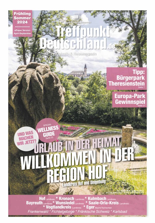 TreffpunktDeutschland Region Hof Reisemagazin Titelblatt 02/2024