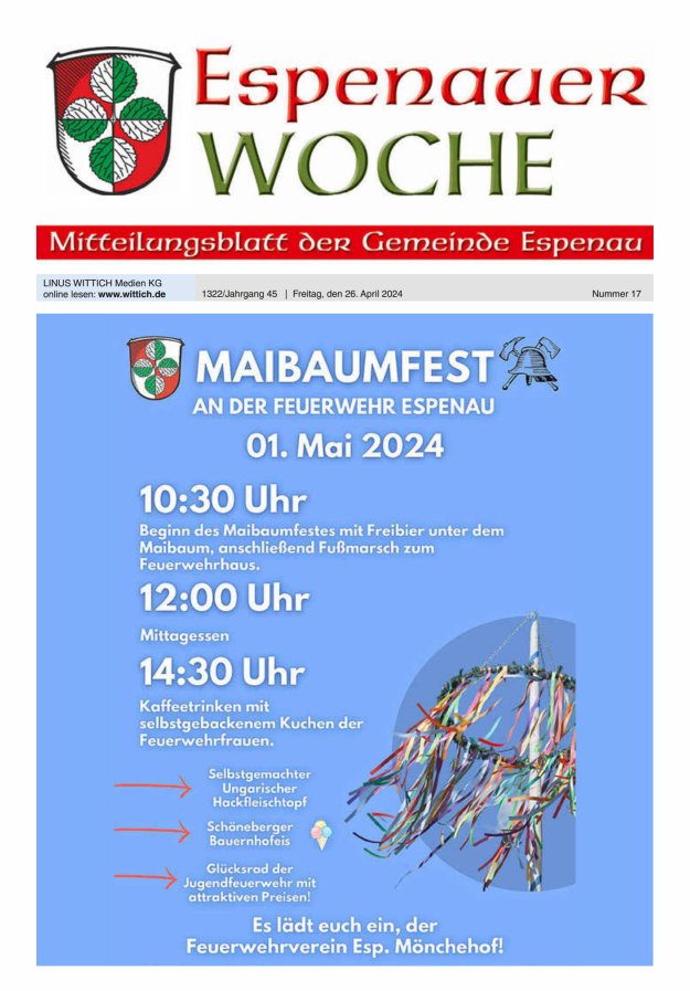 Espenauer Woche Titelblatt 17/2024