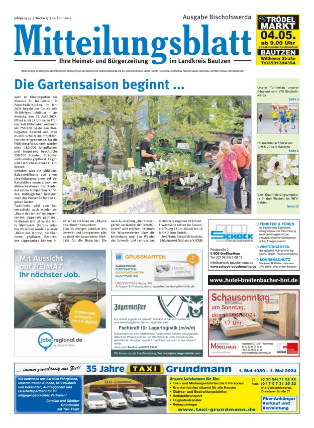 Mitteilungsblatt LK Bautzen Ausgabe Bischofswerda Titelblatt 16/2024
