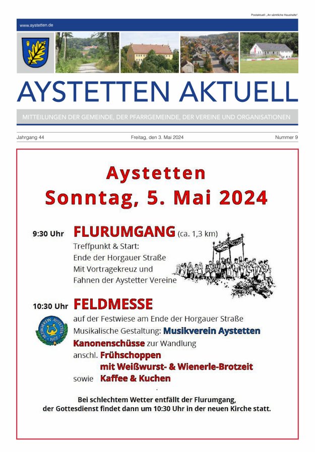 Aystetten Aktuell Wir über uns Titelblatt 09/2024