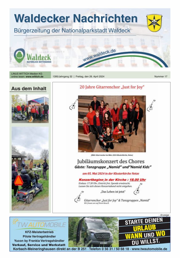 Waldecker Nachrichten Titelblatt 17/2024