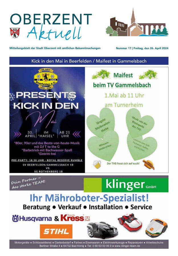 Oberzent aktuell Titelblatt 17/2024