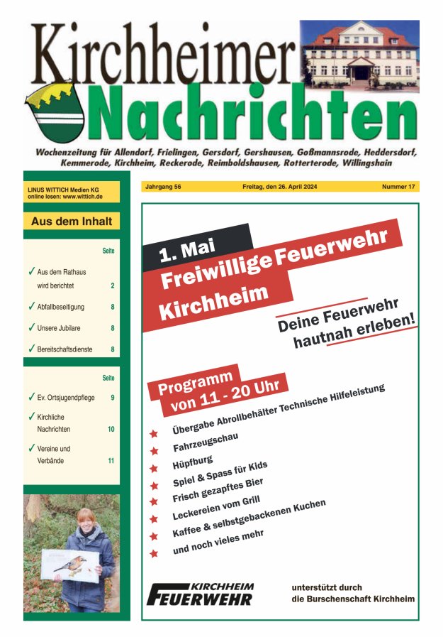 Kirchheimer Nachrichten Titelblatt 17/2024