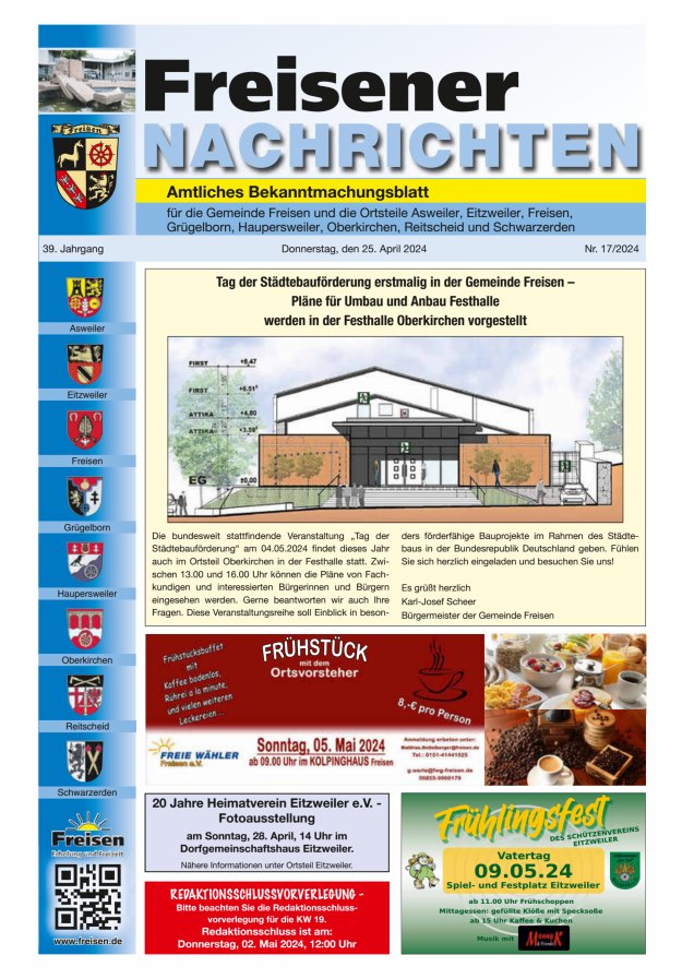 Freisener Nachrichten Titelblatt 17/2024