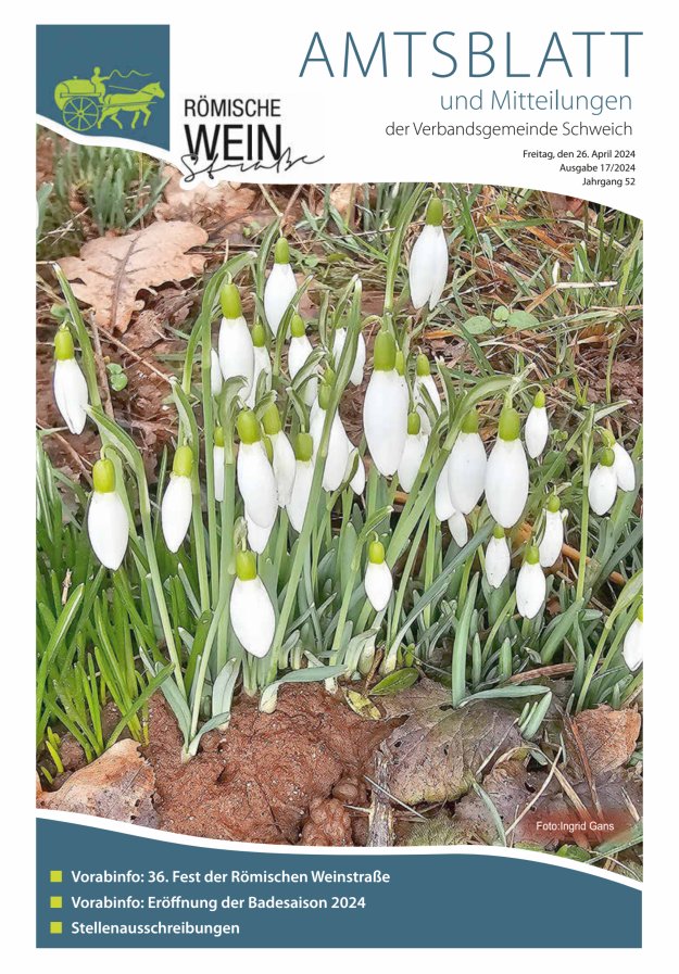 Amtsblatt VG Schweich Titelblatt 17/2024