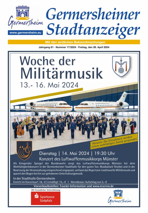 Germersheimer Stadtanzeiger Titelblatt 17/2024