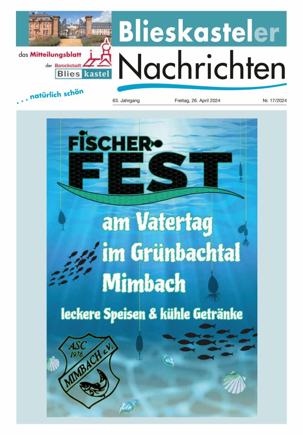 Blieskasteler Nachrichten  Titelblatt 17/2024