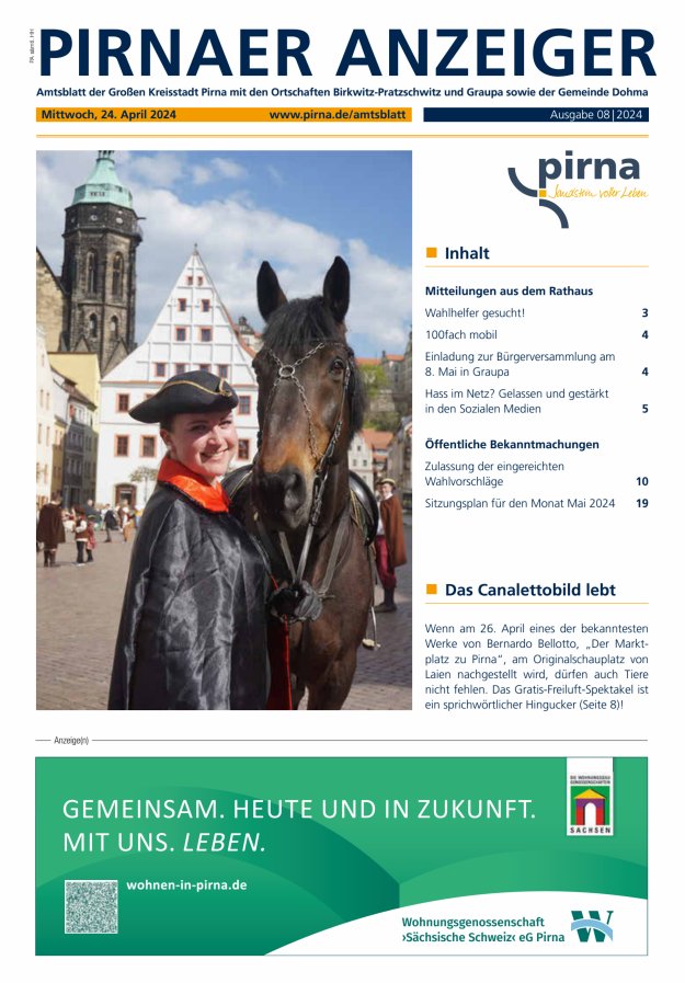 Pirnaer Anzeiger Titelblatt 09/2024