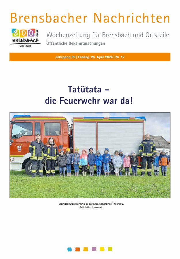 Brensbacher Nachrichten Titelblatt 17/2024