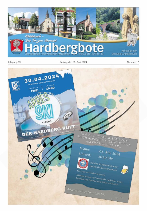Hardbergbote - Mitteilungsblatt der Gemeinde Abtsteinach Titelblatt 17/2024